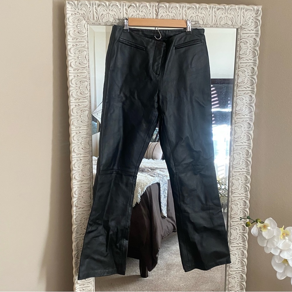 Vintage VS By Vakko Lambs Leather Solid Black Women’s Winter Biker Pants